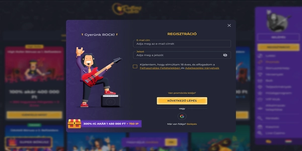 Rolling Slots Casino regisztrációs folyamata mobilon