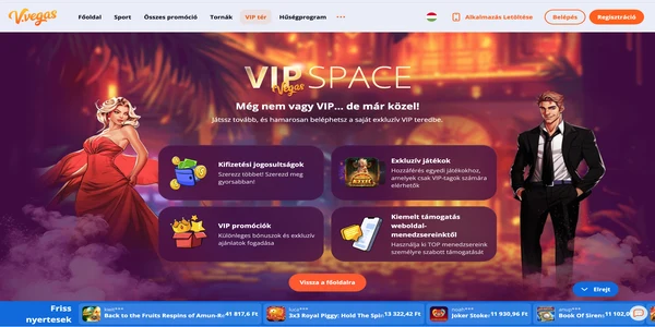 V.Vegas Casino VIP programja mobilon